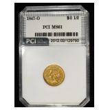 1847-O $2.5 LIBERTY GOLD PCI BU
