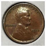 1914 WHEAT CENT CH AU