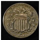 1869 SHIELD NICKEL AU