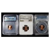 (3) GRADED MEMORIAL CENTS PROOF
