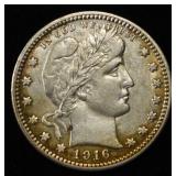 1916-D BARBER QUARTER CH UNC LIGHT OLD CLEANING