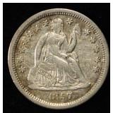 1857-O LIBERTY SEATED DIME AU