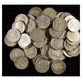 (50) ROOSEVELT DIMES 90% SILVER