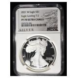 2021-W T-2 PROOF SILVER EAGLE NGC PF70 ULTRA CAMEO