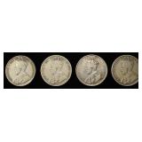 (4) 50C CANADIAN 92.5% SILVER