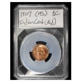 1907 INDIAN HEAD CENT RED