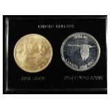 (2) $1 CANADIAN 80% SILVER