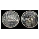 (2) 80% SILVER CANADIAN DOLLARS