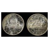 (2) 80% SILVER CANADIAN DOLLARS