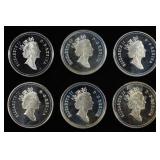 (6) 50C CANADIAN 92.5% SILVER