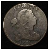 1801 DRAPED BUST LARGE CENT 1/000 VAR F-VF