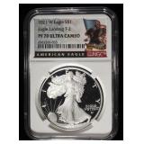 2021-W T-2 PROOF SILVER EAGLE NGC PF70 ULTRA CAMEO