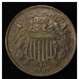 1867 2 CENT PIECE CH AU
