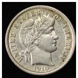 1910-S BARBER DIME CH AU