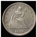 1875-S 20 CENT PIECE AU