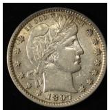 1897 BARBER QUARTER AU/BU