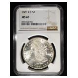 1881-CC MORGAN DOLLAR NGC MS-63