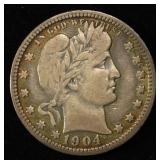 1904-O BARBER QUARTER FINE