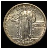 1917 T-1 STANDING LIBERTY QUARTER AU