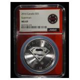 2016 1 OZ SILVER CANADA SUPERMAN NGC MS-69