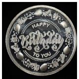 HAPPY B-DAY 1/2 OZ .999 SILVER ROUND