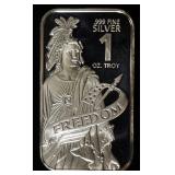 FREEDOM 1 OZ .999 SILVER BAR