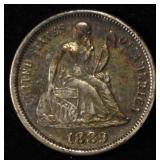 1889 SEATED LIBERTY DIME AU/BU
