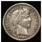 1896-S BARBER DIME XF