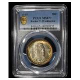 1949 50C COMMEM BOOKER T. WASHINGTON PCGS MS67+