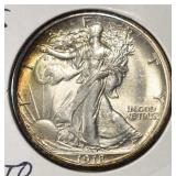 1918-S WALKING LIBERTY HALF DOLLAR CH TO GEM BU