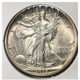 1918 WALKING LIBERTY HALF DOLLAR CH BU