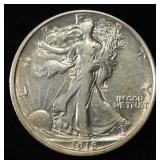 1918-D WALKING LIBERTY HALF DOLLAR XF