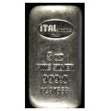 ITALPREZIOSI 5 OZ .999 SILVER BAR