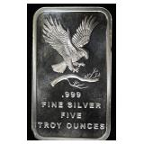 SILVERTOWNE 5 OZ .999 SILVER BAR