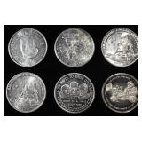 (5) APPROX 0.2 OZ  & 1 OZ 90% SILVER ROUNDS