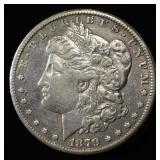 1879-CC MORGAN DOLLAR AU CAPPED DIE