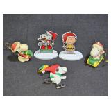 5 Peanuts Snoopy Woodstock Charlie Brown Ornaments