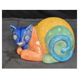 Raku Ceramic Cat Sculpture