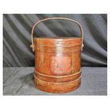 Antique Primitive Style Firkin Bucket with Lid