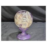 Lavender Lepidolite Sphere Ball with Stand
