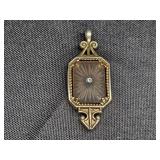 AVON Camphor Glass Filigree Pendant