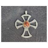 Sterling Silver Maltese Cross with Idis Jasper