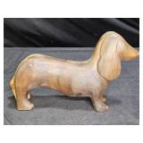 Vintage Hand Carved Wooden Dachshund