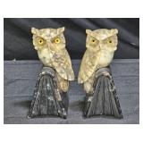 Vintage Italian Marble Owl Book Ends