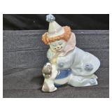 Lladro "Pierrot with Puppy & Ball" Porcelain Fig.