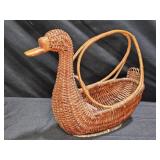 Vintage Woven Dusk Basket with Wooden Beak