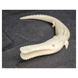 Vintage Primitive Style Carved Bone Alligator