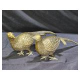 Vintage MCM Pair of Brass Pheasant Figurines