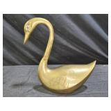 Vintage  MCM Modern Brass Swan Sculpture