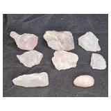 Loose Raw Uncut Rose Quartz and Peach Moonstone